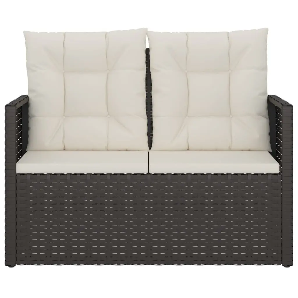 Garden Bench 105cm Outdoor Seating Poly Rattan Black