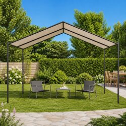 4x4m Canopy Tent in Beige for Garden Gatherings
