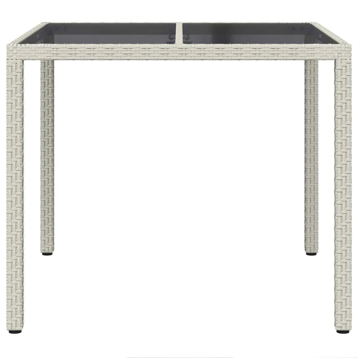 Garden Dining Table 90x90x75cm Outdoor Furniture White Poly Rattan Modern
