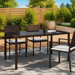 Stylish 150x90x75cm Brown Outdoor Dining Table