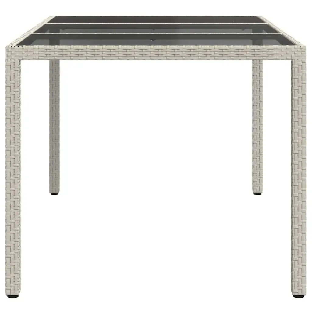 Garden Dining Table 150x90cm Poly Rattan Surface Powder-Coated Steel Frame White