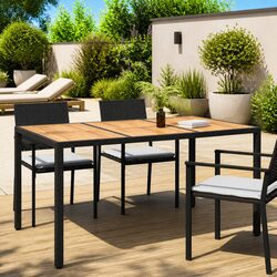 Outdoor Black Dining Table 150x90x75cm for Gatherings