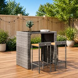 Elevate Your Space with Grey Bar Stools - 2 pcs