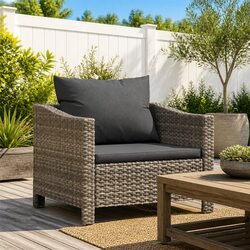 Stylish Outdoor Grey Armchair with Cushion for Relaxation