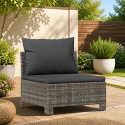 Stylish Garden Middle Sofa with Cushion for Relaxing Outdoors