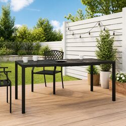 Garden Dining Table Anthracite Steel Mesh Design Outdoor Patio Furniture