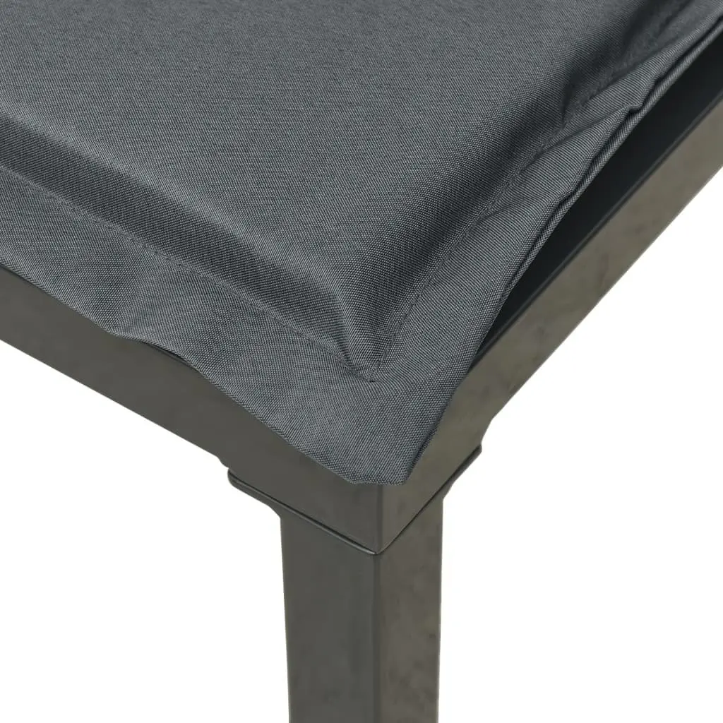 Garden Footstool with Cushion Weather-Resistant Poly Rattan Black Grey