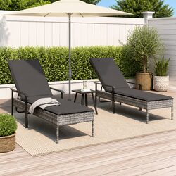 Upgrade Your Outdoor Area with Grey Sun Loungers Set