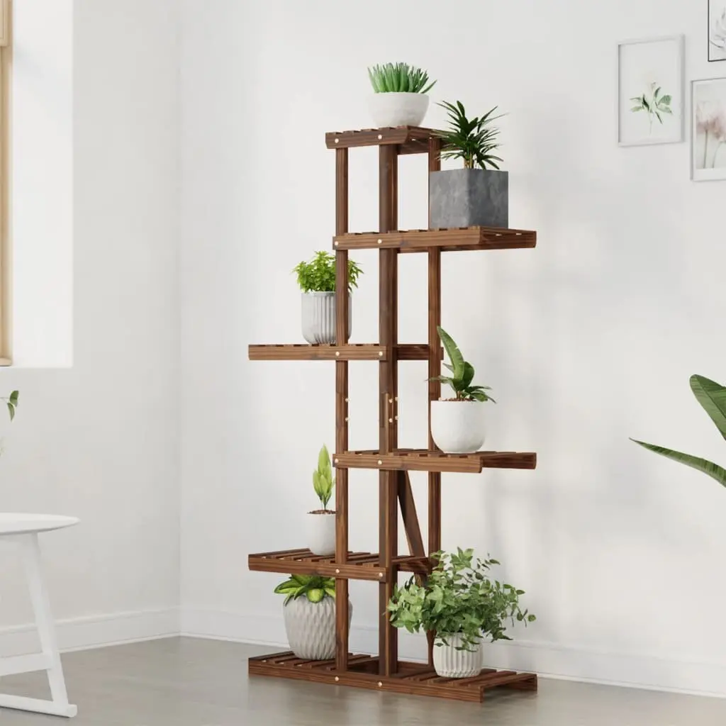 Plant Stand 75x25x140.5cm Solid Fir Wood Weather Resistant Brown
