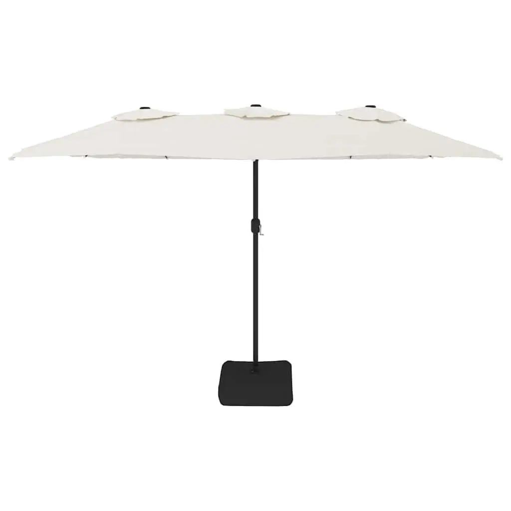 Double-Head Parasol 449x265cm UV-Protective Polyester Canopy Crank Mechanism