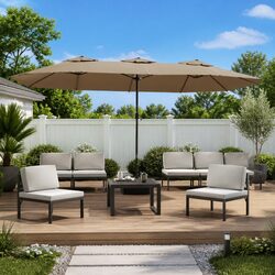 Enhance Your Outdoor Living with Taupe Double-Head Parasol