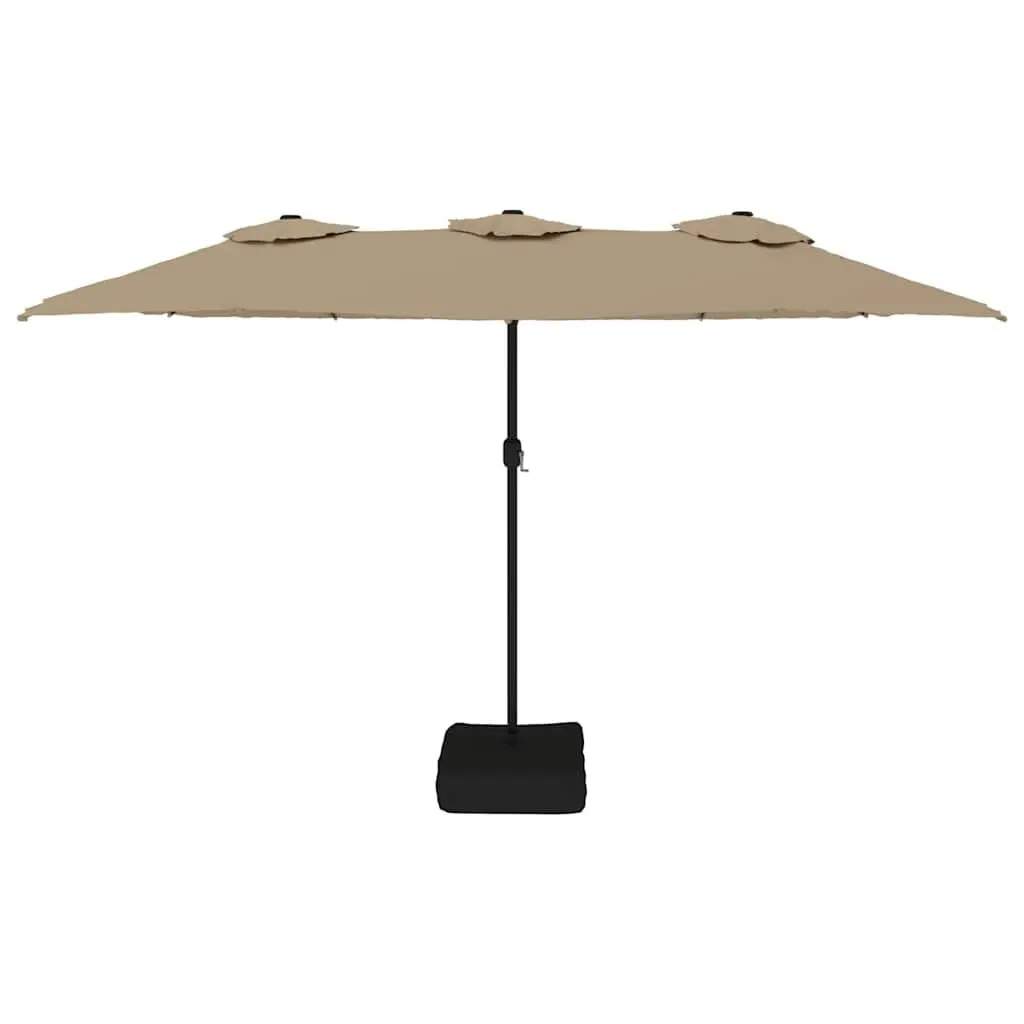 Double-Head Parasol 449x265 cm UV-Protective Polyester Canopy Crank Open Garden Outdoor Shade Umbrella
