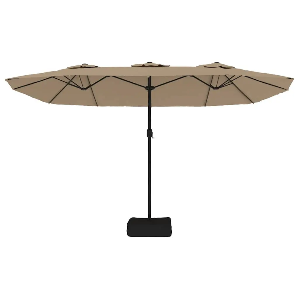 Double-Head Parasol 449x265 cm UV-Protective Polyester Canopy Crank Open Garden Outdoor Shade Umbrella