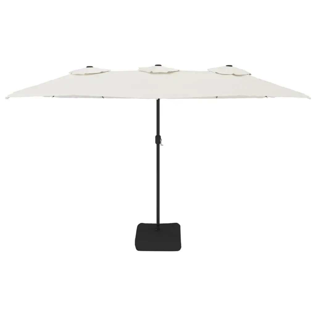 Double-Head Garden Parasol 449x265cm UV Protective Polyester Canopy with Integrated LED Lights