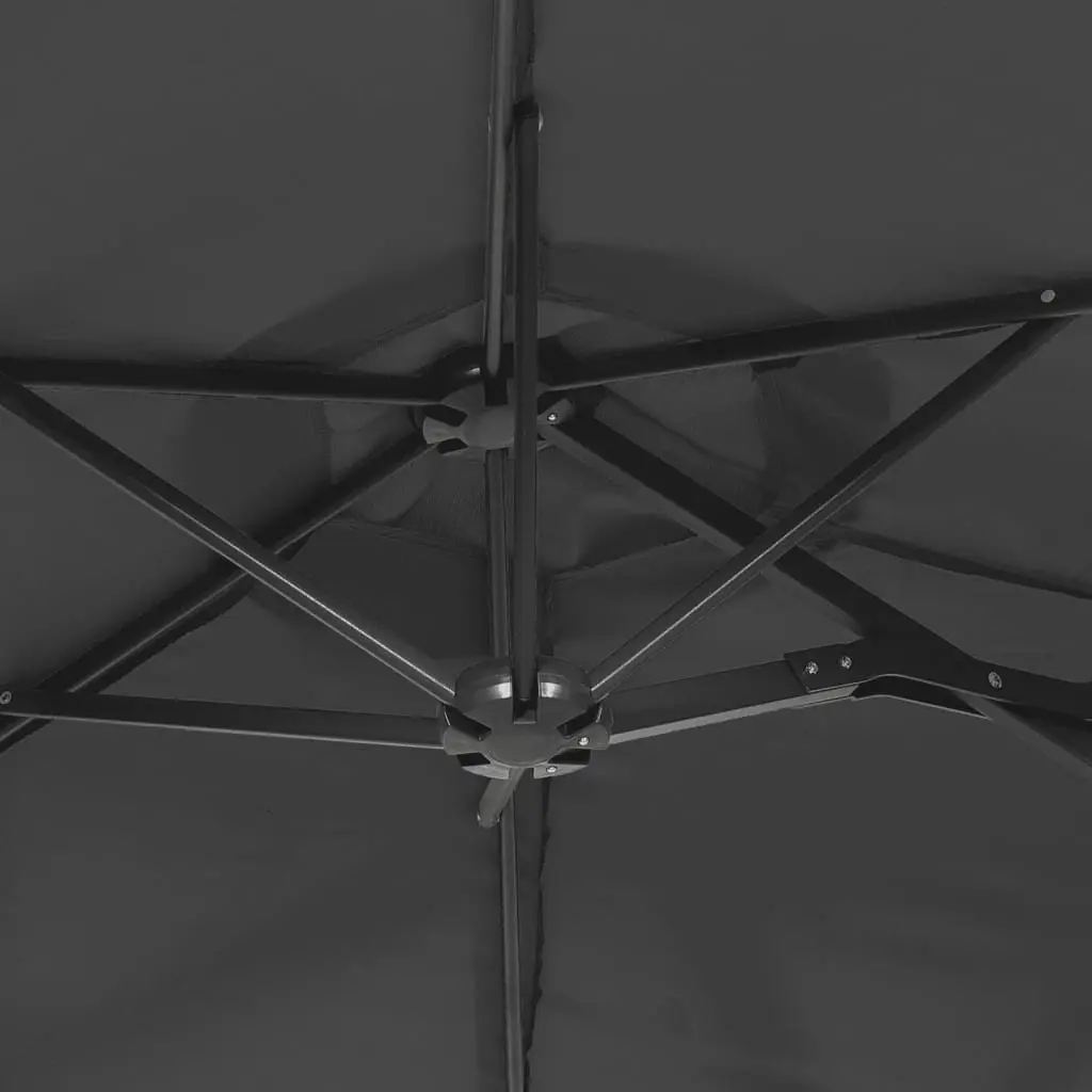 Double-Head Garden Parasol 316x145cm Crank Mechanism UV Protective Canopy