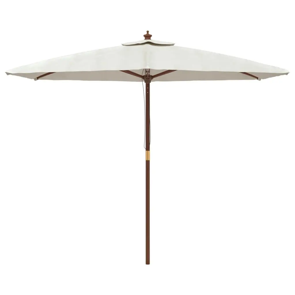 Garden Parasol 299x240 cm UV Protective Polyester Canopy Hardwood Pole Wind Vent