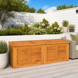 Outdoor Storage Chest 150x50x55cm Solid Teak with Louvres