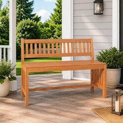 Brown Outdoor Garden Bench 110cm for Relaxing Spaces