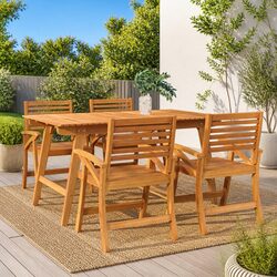 Solid Wood Garden Dining Table 150x90x75cm Acacia Outdoor Patio Furniture