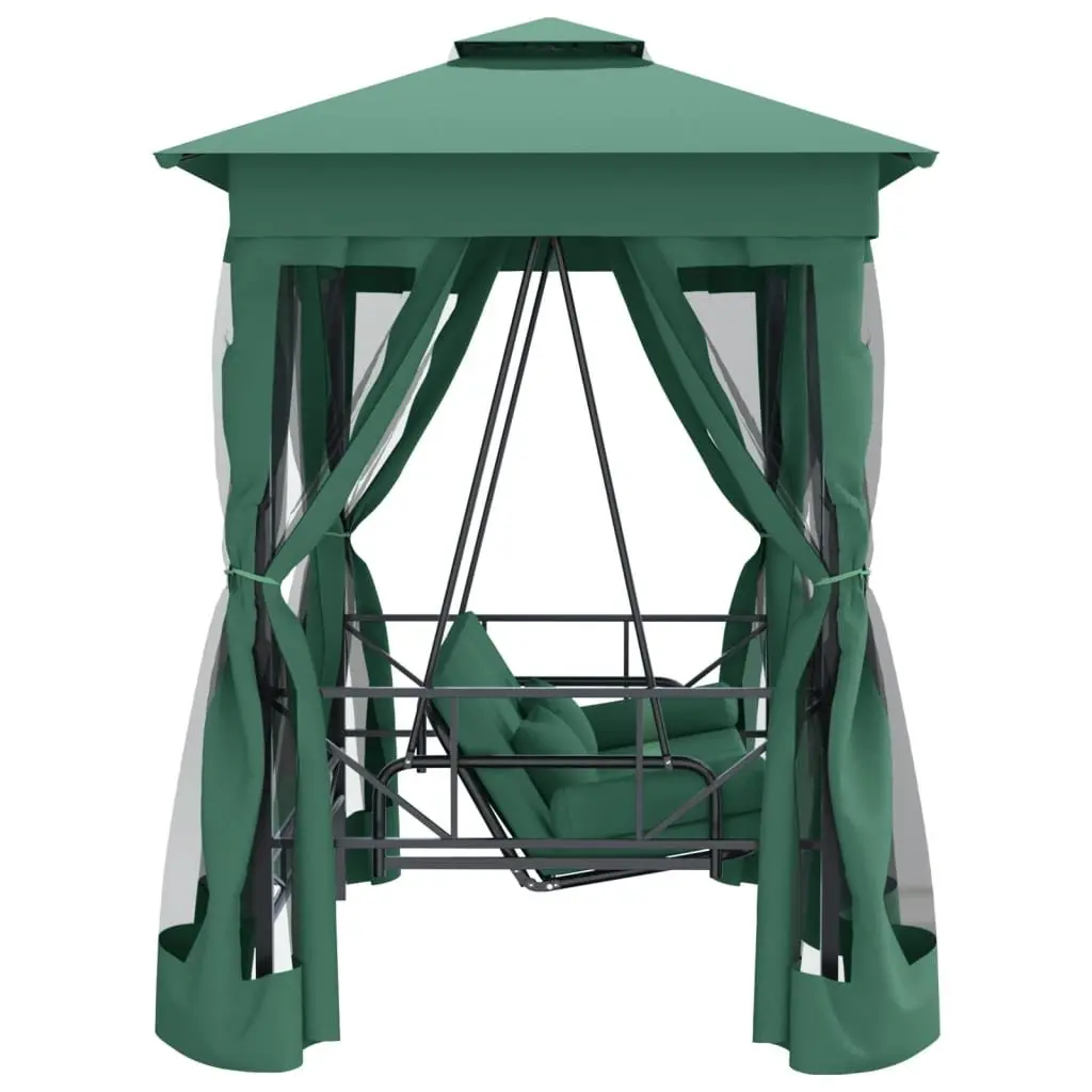 Convertible Canopy Swing Bench Garden Gazebo Outdoor Patio Seat Green Large Capacity