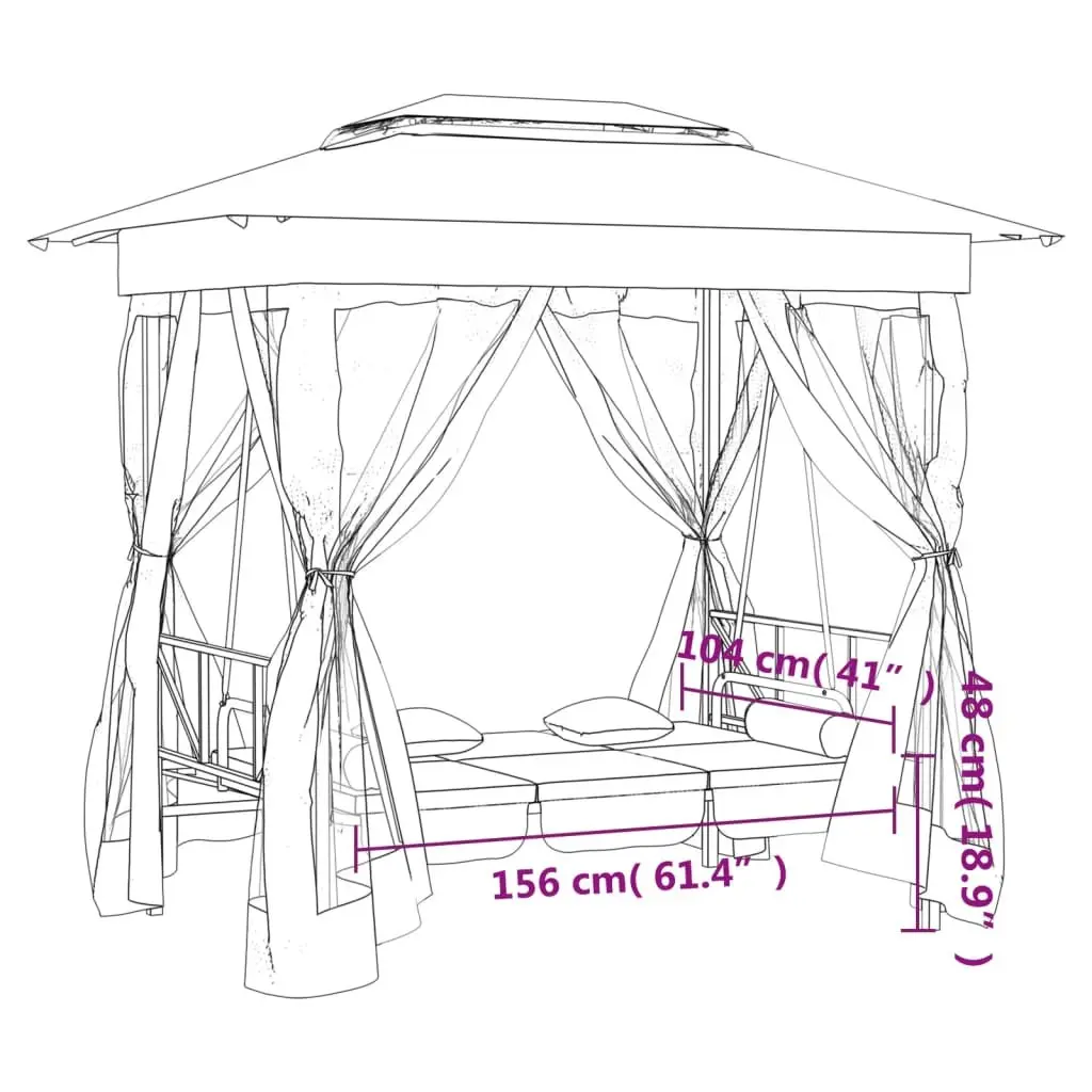 Convertible Canopy Swing Bench Garden Gazebo Outdoor Patio Seat Green Large Capacity