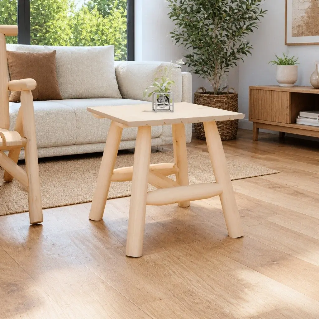Side Table 49x49x50cm Solid Spruce Wood Brown Outdoor Garden Furniture