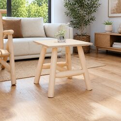 Side Table 49x49x50cm Solid Wood Spruce Brown Outdoor Garden Furniture