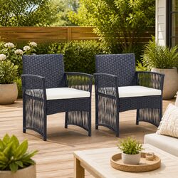 Enhance Your Outdoor Space with Black Garden Armchair Set
