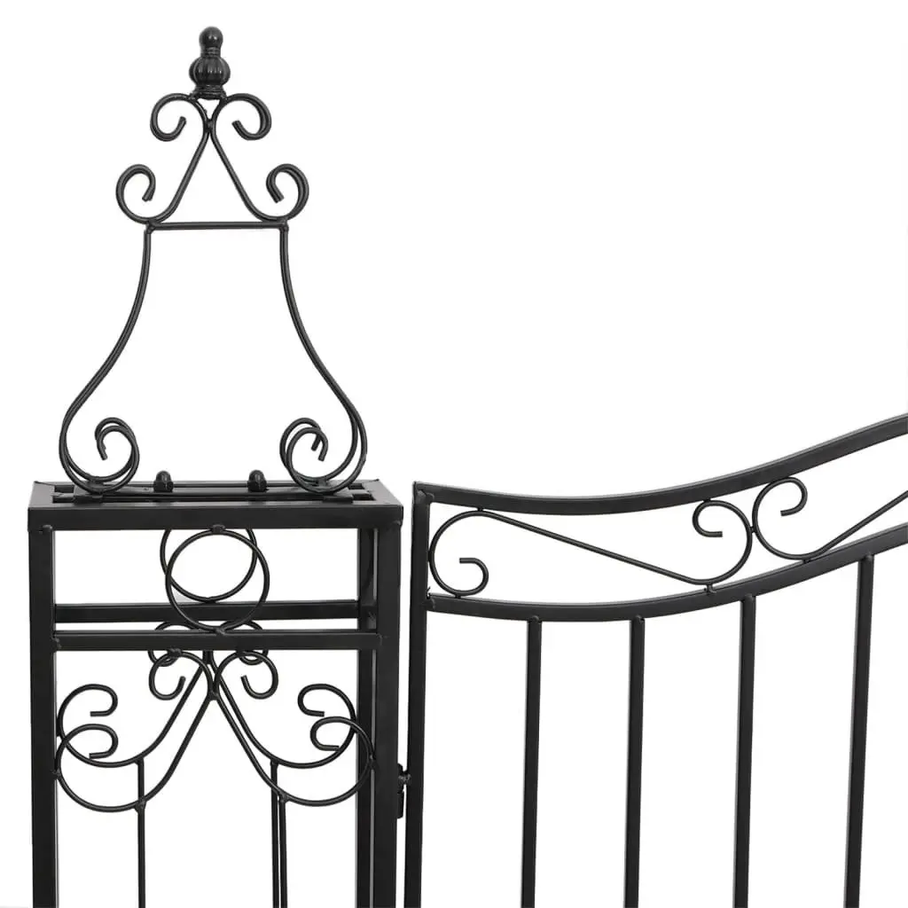 Garden Gate Black Wrought Iron Ornamental Entry Posts 121x200cm