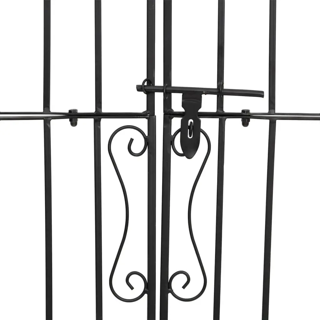Garden Gate Black Wrought Iron Ornamental Entry Posts 121x200cm