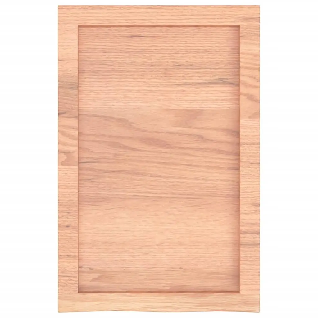 Wall Shelf 40 x 60 cm Solid Oak Rustic Light Brown Handmade Live Edge Storage Display