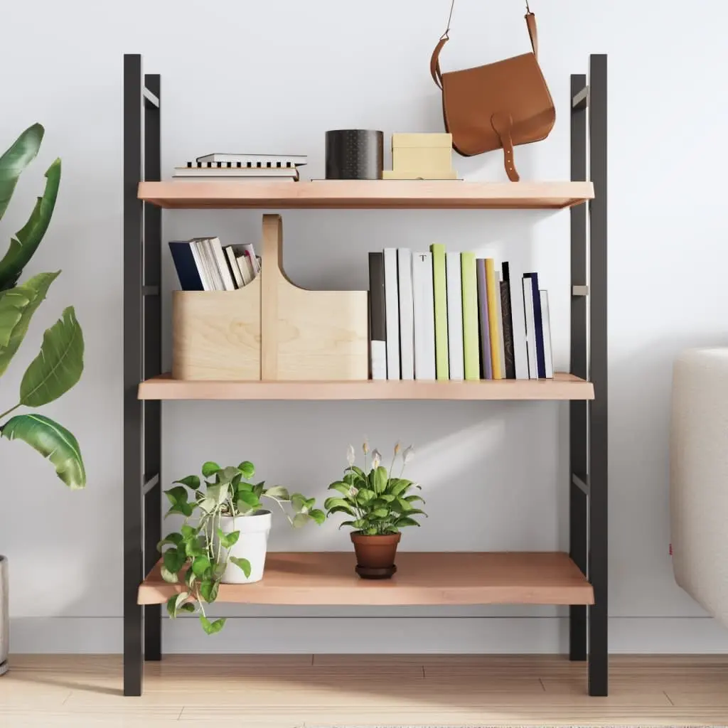 Wall Shelf 80x60cm Rustic Brown Solid Oak Wood Handmade Floating Storage Ledge
