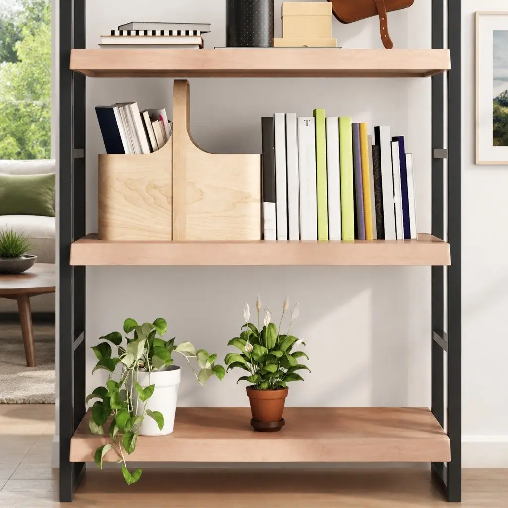 Wall Shelf 100x50cm Solid Oak Wood Light Brown Rustic Handmade Floating Ledge