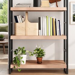 Rustic Floating Shelf in Light Brown Solid Oak Wood 100x50cm