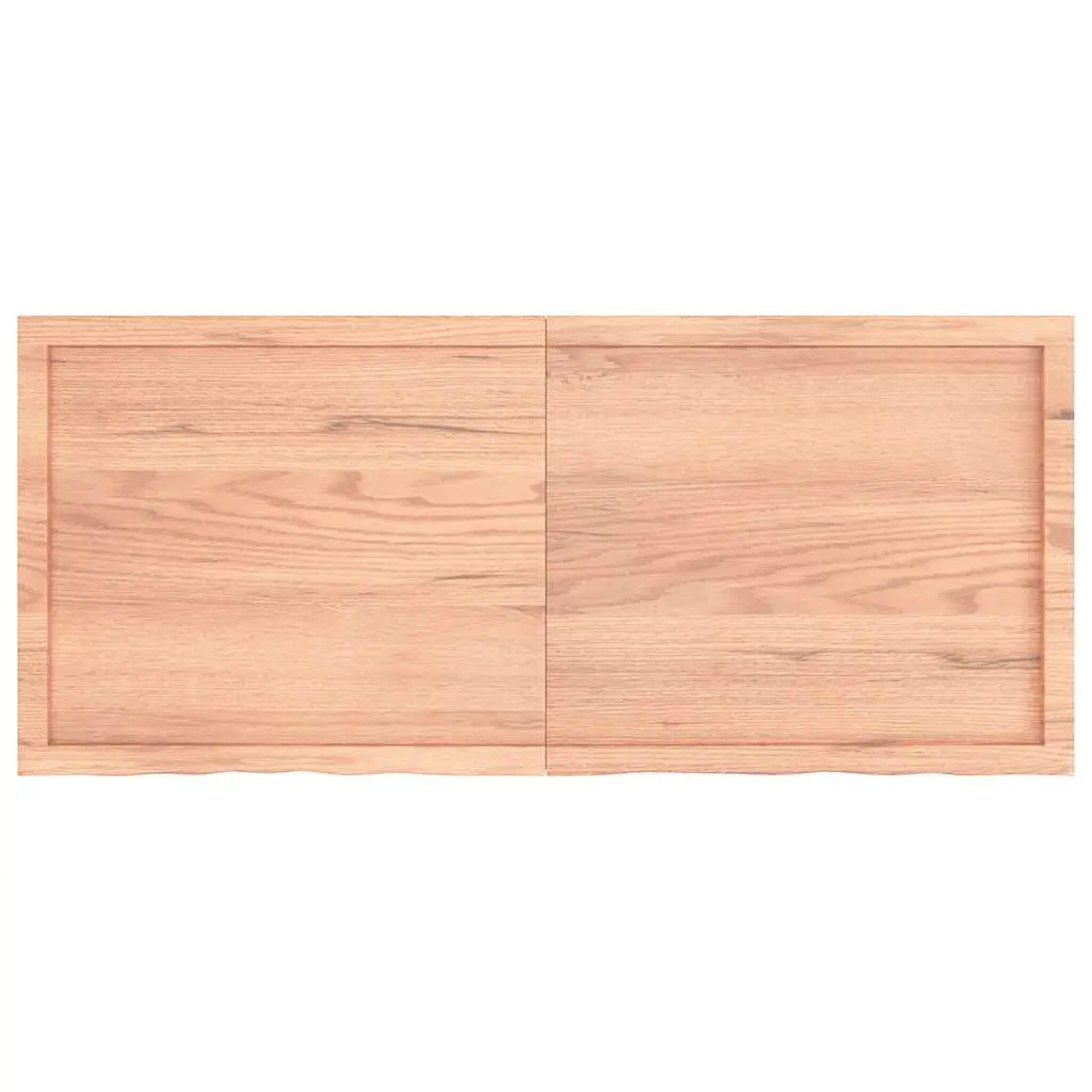 Wall Shelf 140x60cm Brown Solid Oak Wood Rustic Handmade Live Edge