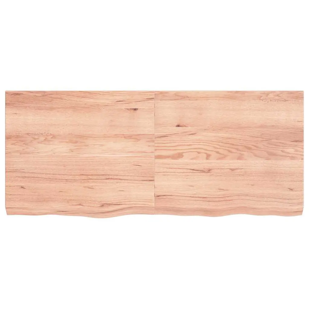 Wall Shelf 140x60cm Brown Solid Oak Wood Rustic Handmade Live Edge