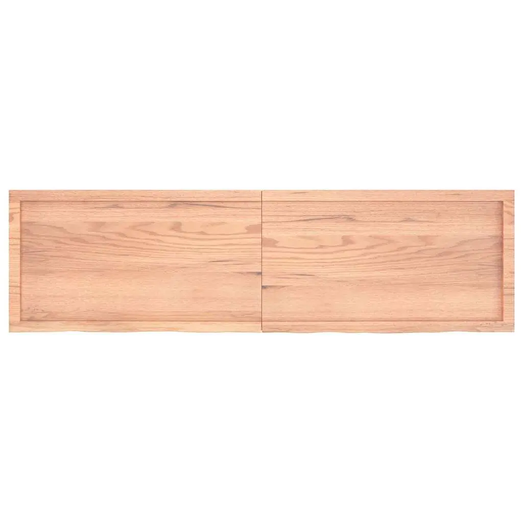 Wall Shelf Solid Oak Wood Folding Storage Brown Rustic Handmade Live Edge 180cm