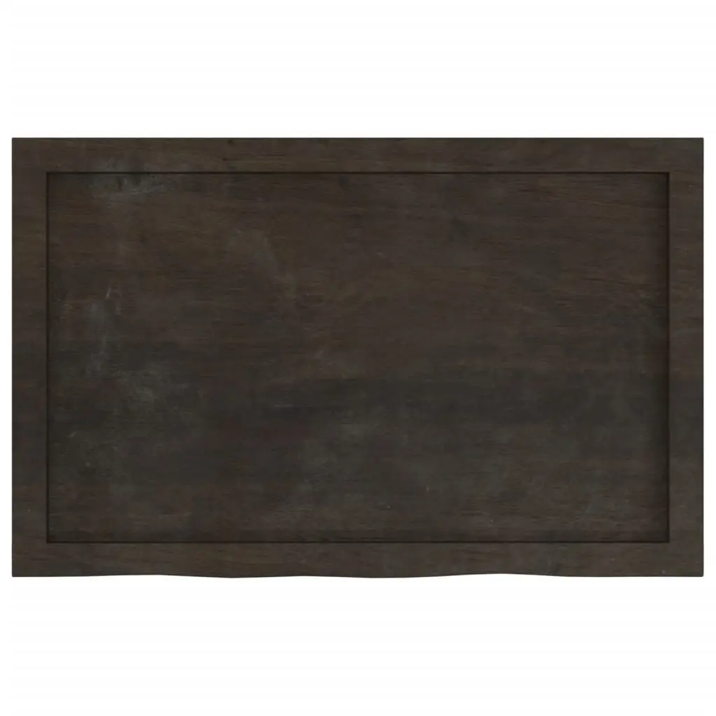 Wall Shelf 80x50 cm Solid Oak Wood Dark Brown Rustic Storage Shelving