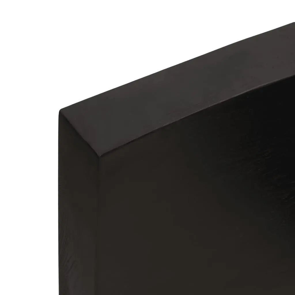 Wall Shelf 80x50 cm Solid Oak Wood Dark Brown Rustic Storage Shelving
