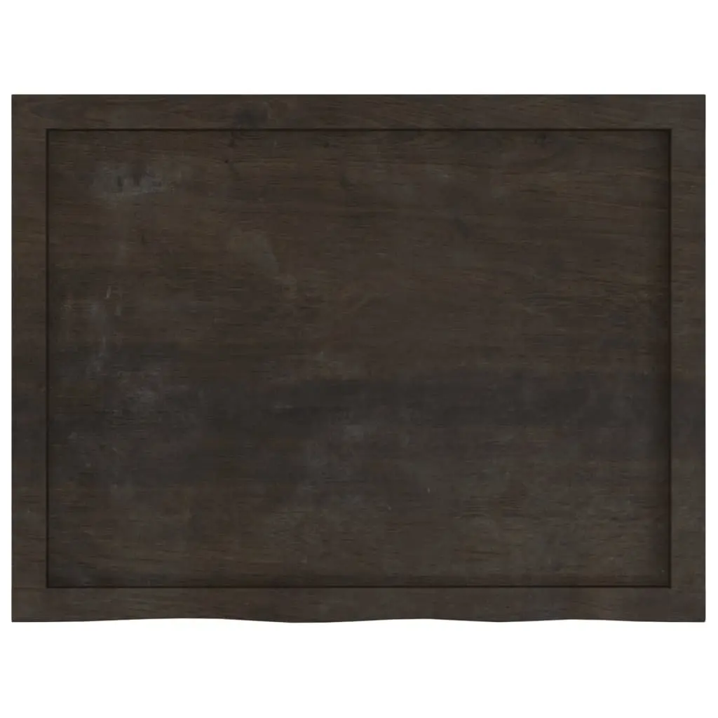 Wall Shelf 80x60cm Dark Brown Solid Oak Wood Rustic Floating Ledge