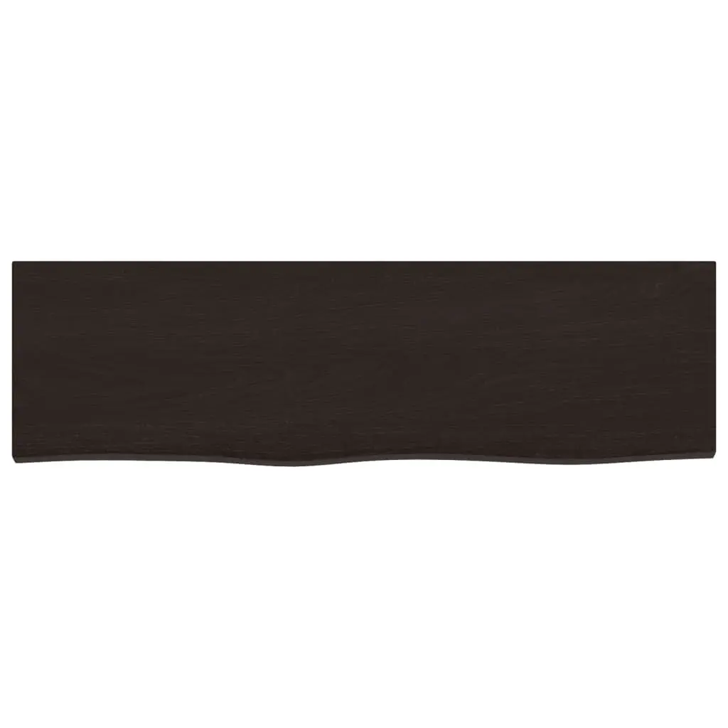 Wall Shelf 100x30cm Dark Brown Solid Oak Wood Rustic Handmade Floating Ledge