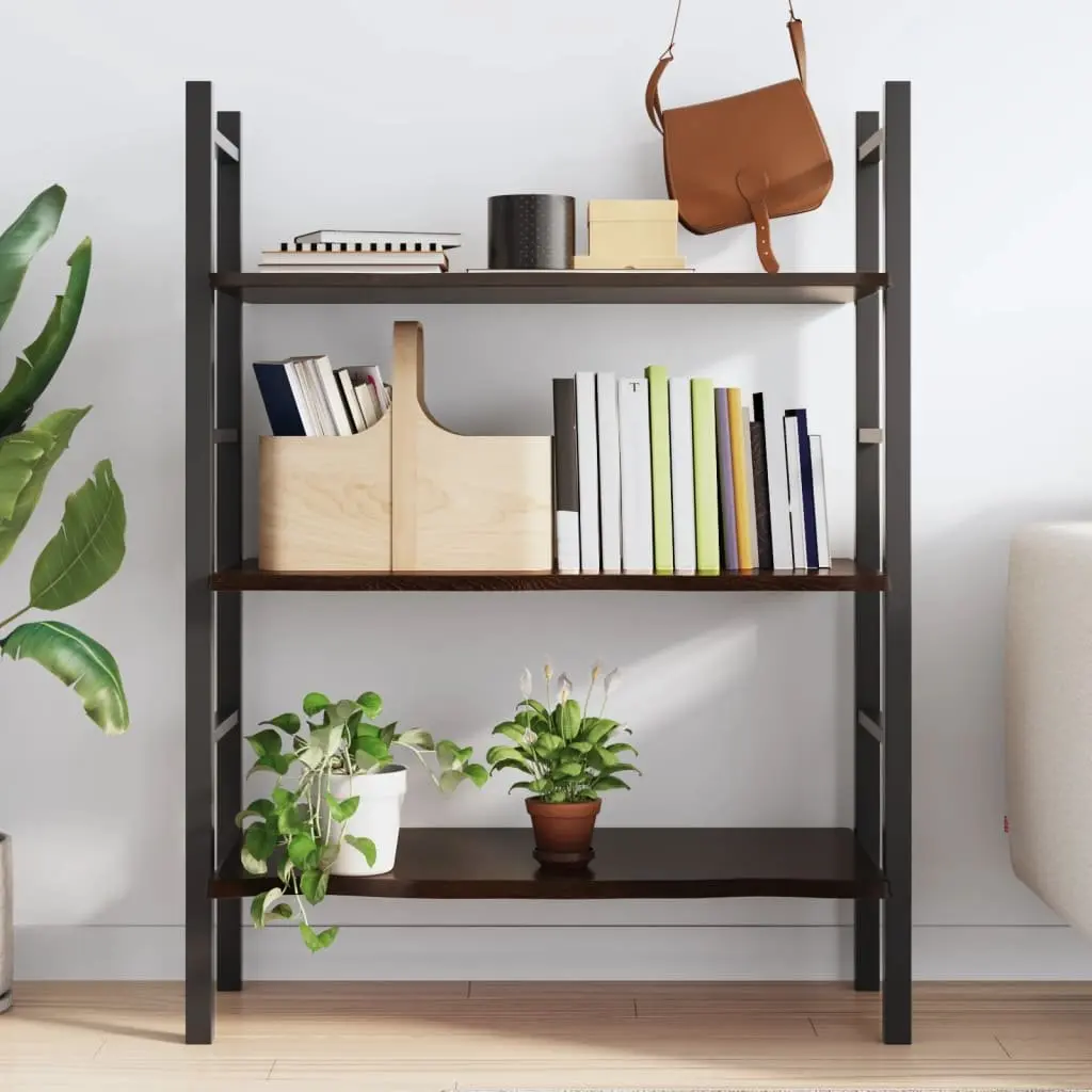Wall Shelf 100x40x2 cm Dark Brown Solid Oak Wood Rustic Handmade Storage