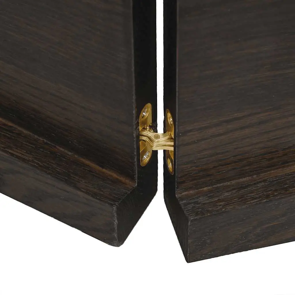Wall Shelf Dark Brown Solid Oak Wood 120x40cm Rustic Storage Folding Design