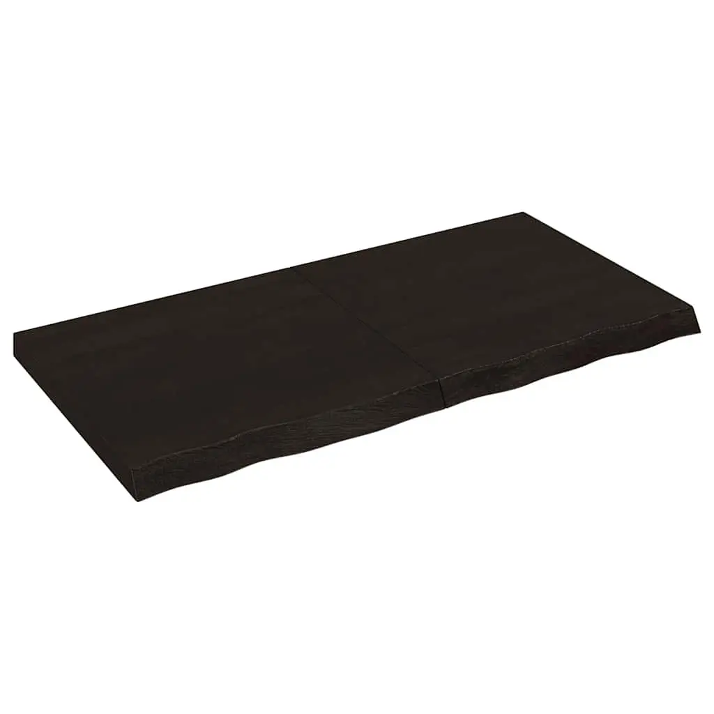 Wall Shelf 120x60cm Dark Brown Solid Oak Wood Folding Storage Ledge