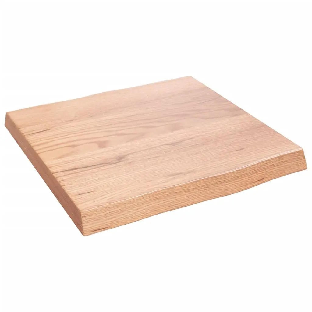 Solid Oak Wood Table Top 40x40cm Live Edge Treated Surface