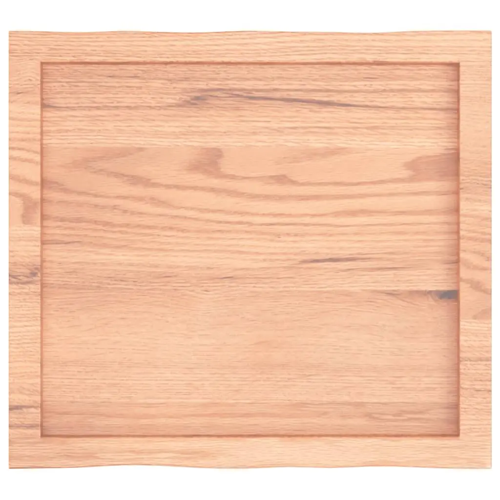 Solid Oak Wood Table Top 60x50cm Live Edge Brown Replacement Tabletop