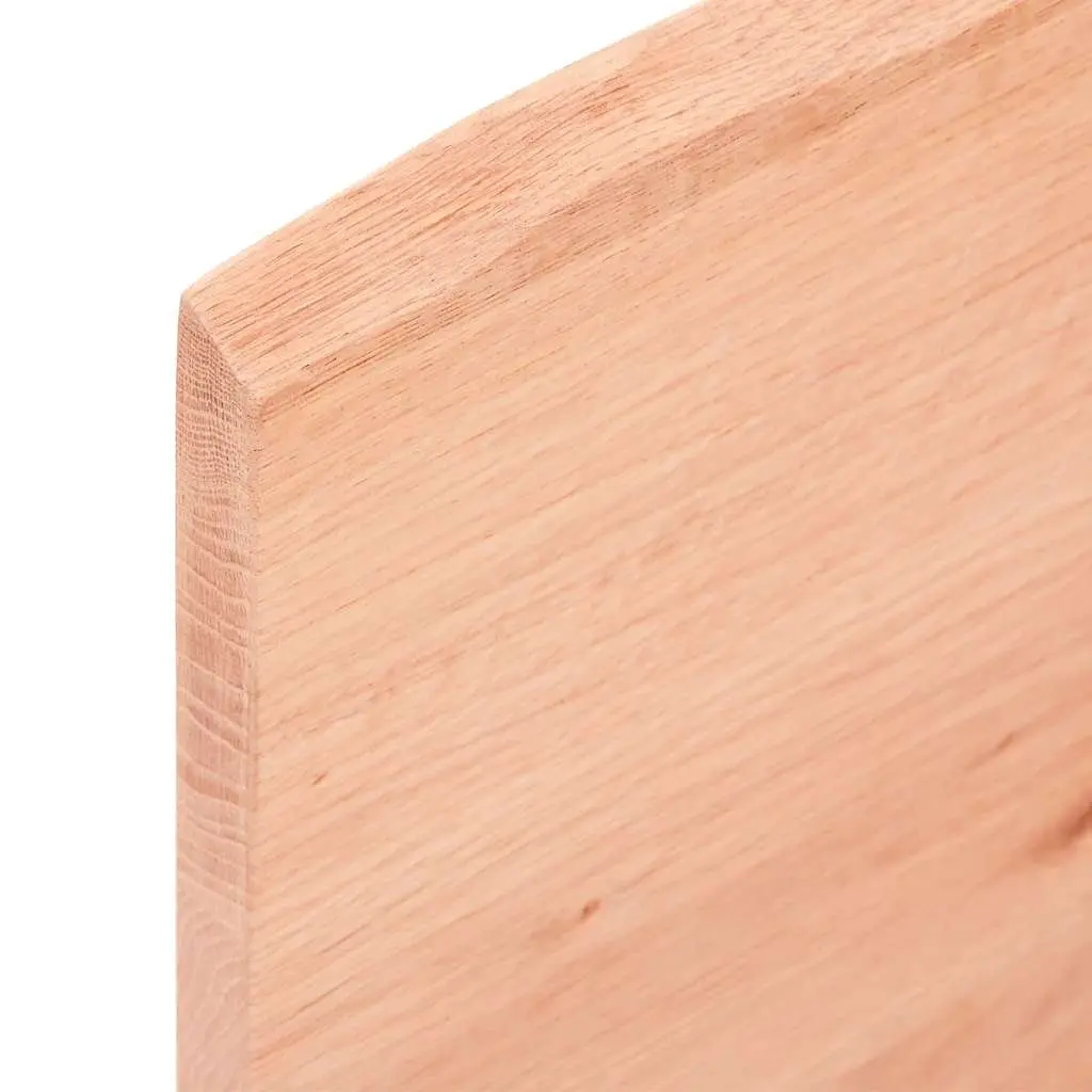 Solid Wood Oak Table Top 100x40cm Live Edge Varnished Brown