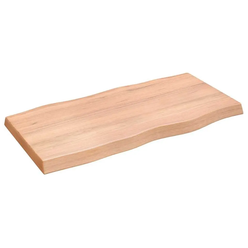 Solid Oak Wood Table Top 100x50cm Live Edge Varnished Replacement