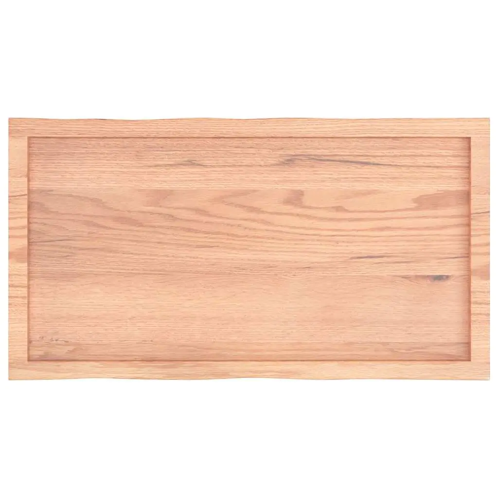 Solid Oak Wood Table Top 100x50cm Live Edge Varnished Replacement