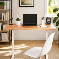 Table Top Light Brown Solid Oak Wood Live Edge Treated 100x60x2 cm Replacement